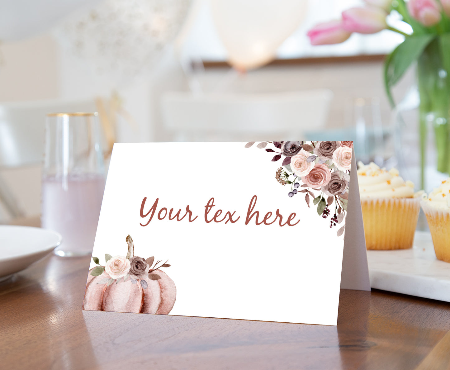 EDITABLE Fall Place Cards |  Pumpkin Party Food Labels - 30I