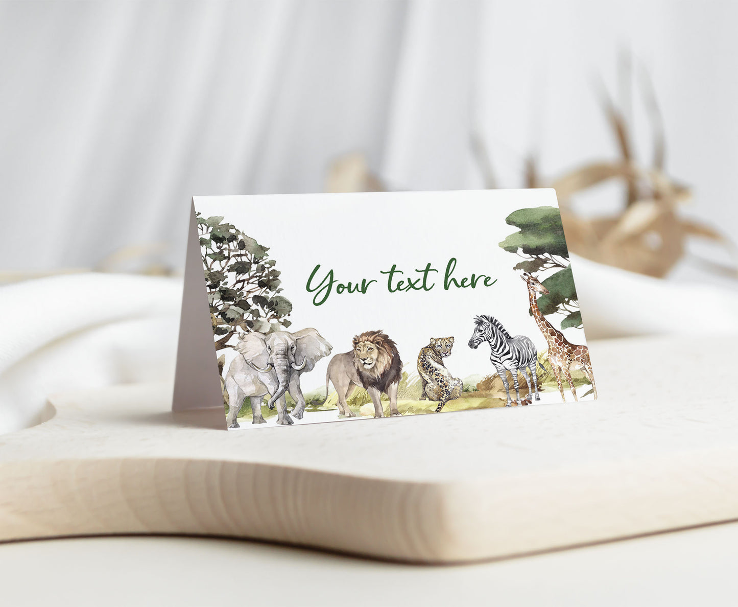 EDITABLE Safari Animals Place Cards |  Jungle Party Food Labels - 35I