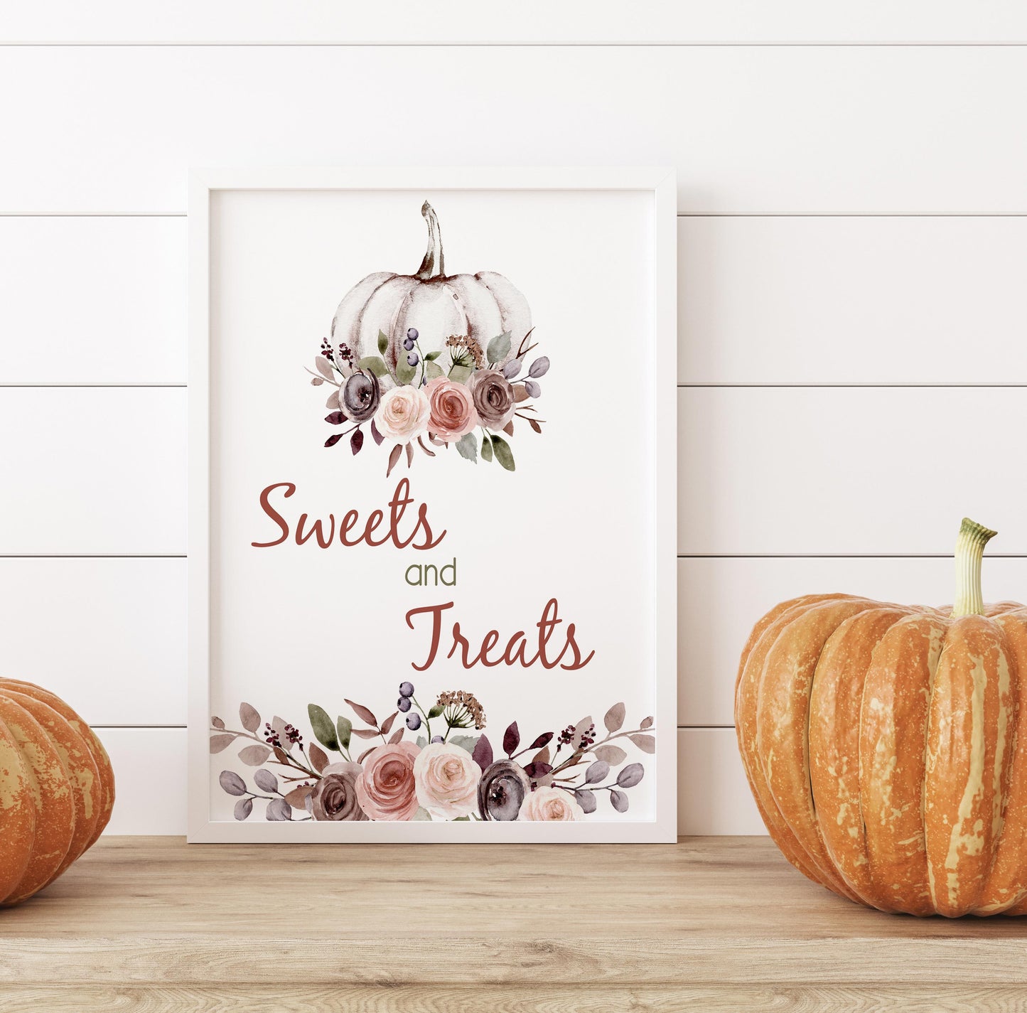 Fall  Sweets and Treats Sign | Pumpkin Themed Party Table Decorations - 30I