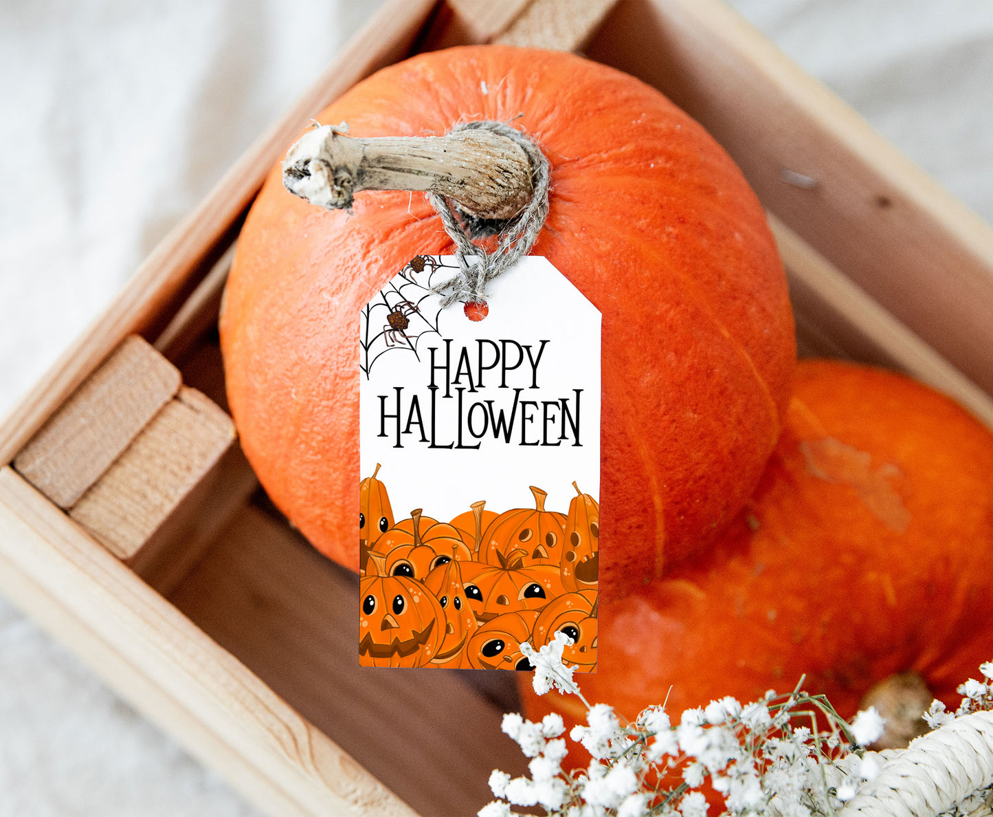 Happy Halloween Tags | Pumpkin Favor Tags - 115J