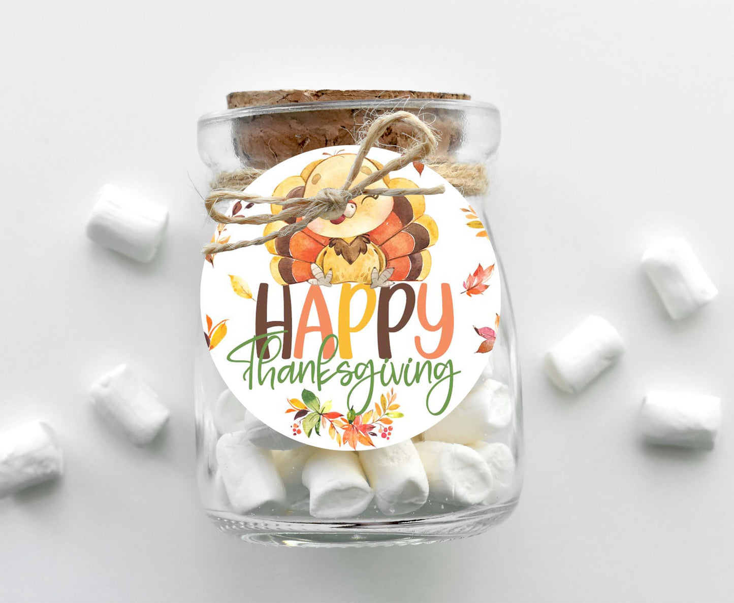 Happy Thanksgiving Tags 2"x2" | Fall Favor Tags - 118