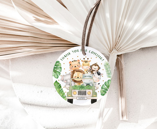Safari Thank You Tags 2"x2" | Jungle Themed Party Decorations - 35E