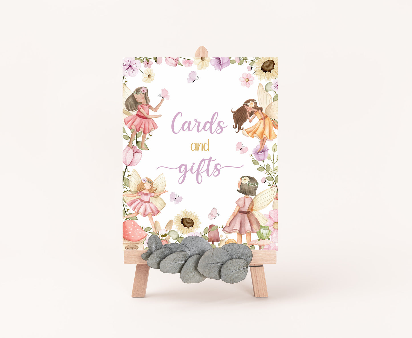 Fairy Cards and Gifts Sign | Fairy Themed Party Table Decorations - 10A
