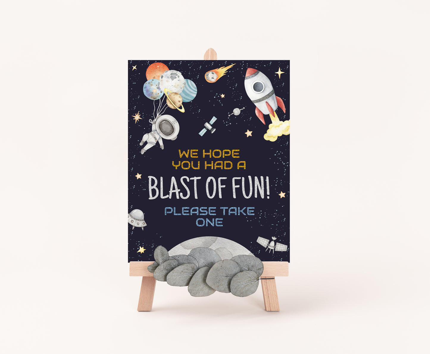 Space Blast of Fun Sign | Astronaut Themed Party Table Decorations - 39C