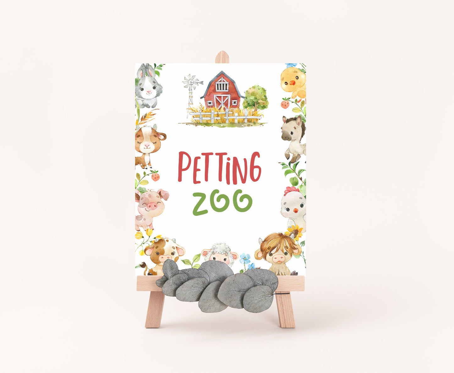 Petting Zoo Sign Printable | Farm Party Table Decoration - 11d