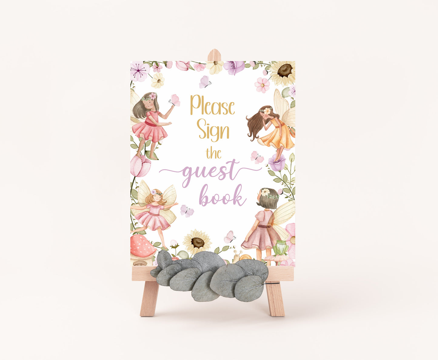 Fairy Guest Book Sign | Fairy Themed Party Table Decorations - 10A