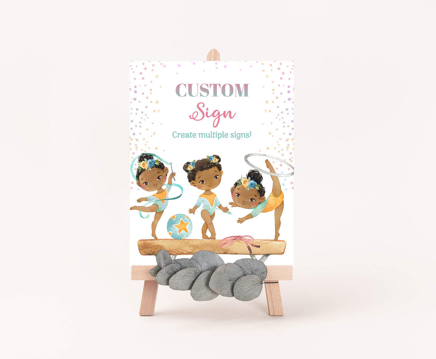 Custom Gymnastic Table Sign | Girl Gymnastic Theme Party Decorations - 99A