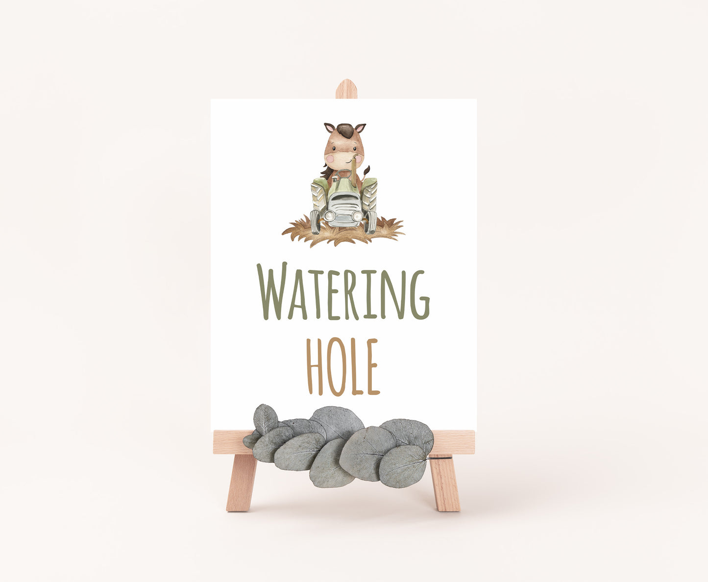 Watering Hole  Sign Printable | Farm Party Table Decoration - 11E