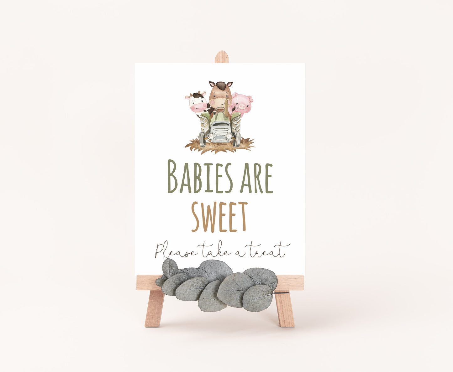Babies are Sweet Sign Printable | Farm Party Table Decoration - 11E