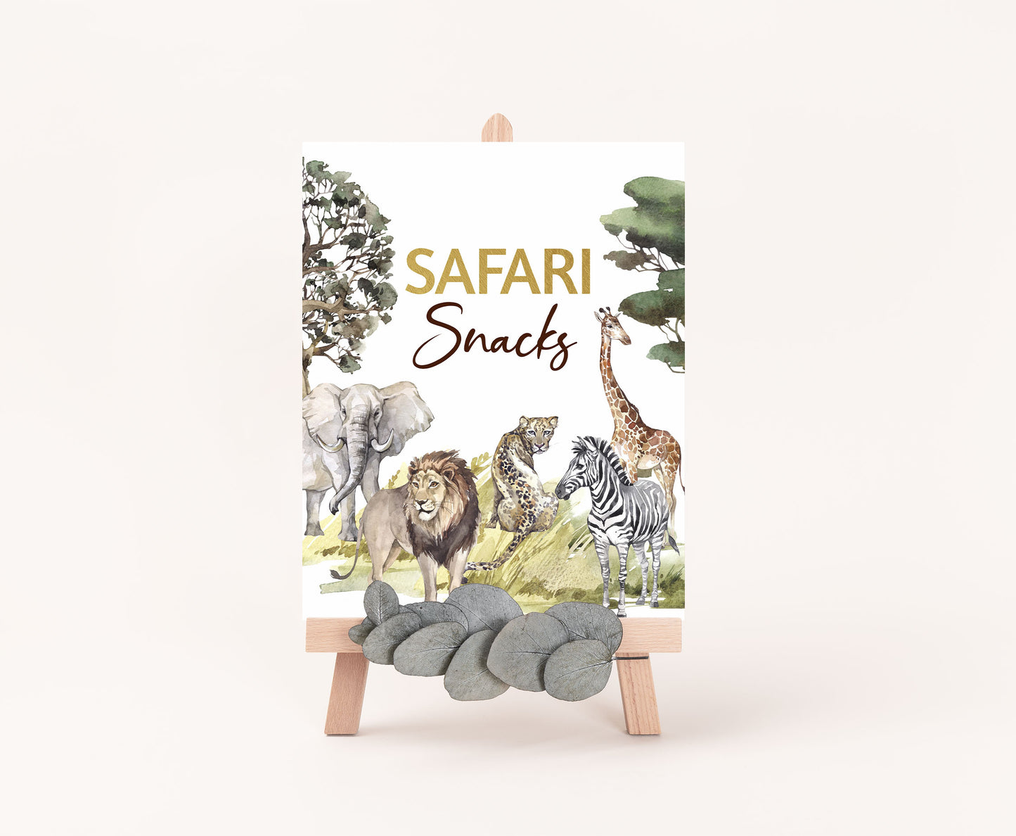 Safari Snacks table sign | Jungle Themed Party Table Decorations - 35I