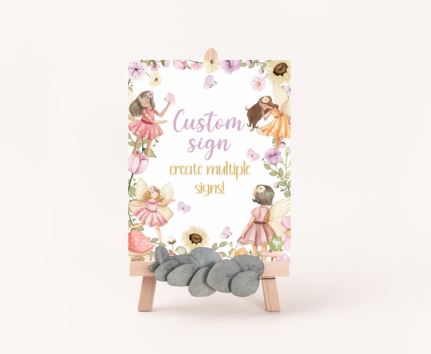 Custom Fairy Table Sign | FairyTheme Party Decorations - 10A