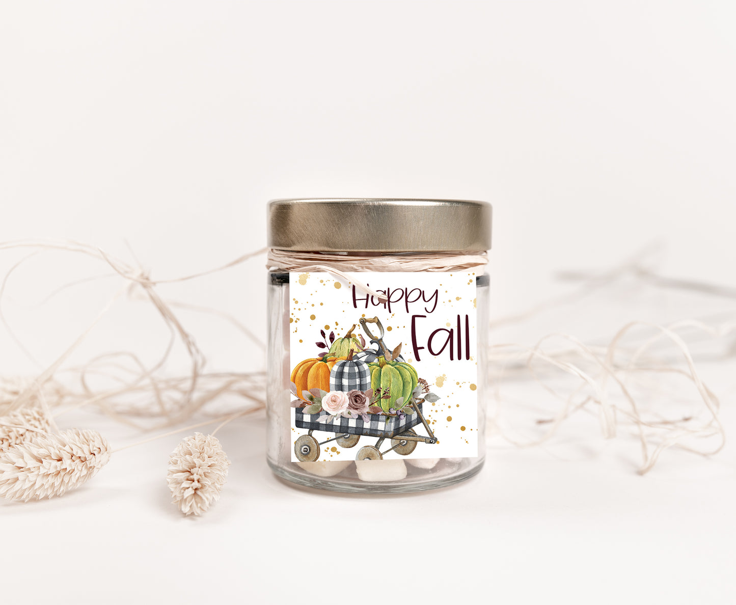 Happy Fall Cookie Tags, Autumn Square Tags - 30