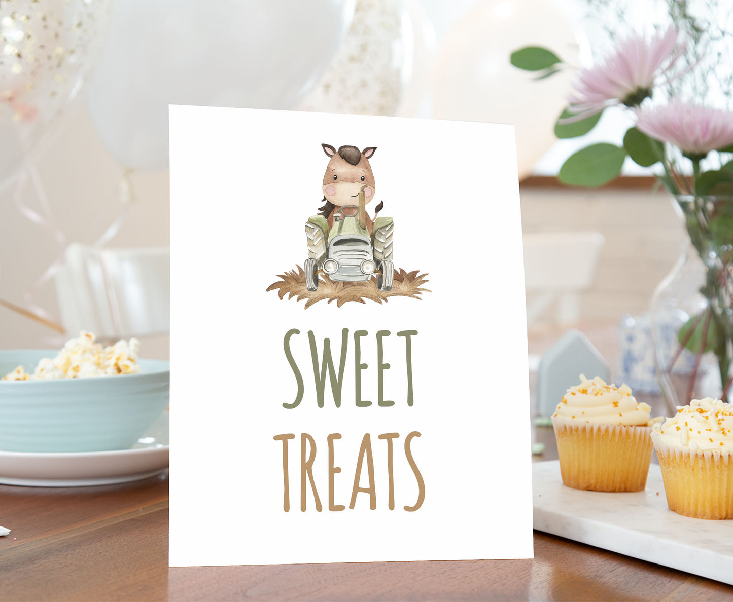 Sweet Treats Sign Printable | Farm Party Table Decoration - 11E