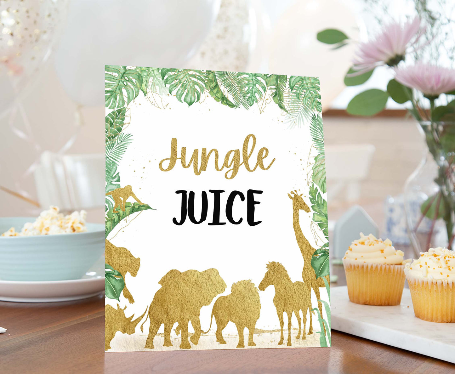 Jungle Juice Sign | Jungle Themed Party Table Decorations - 35K