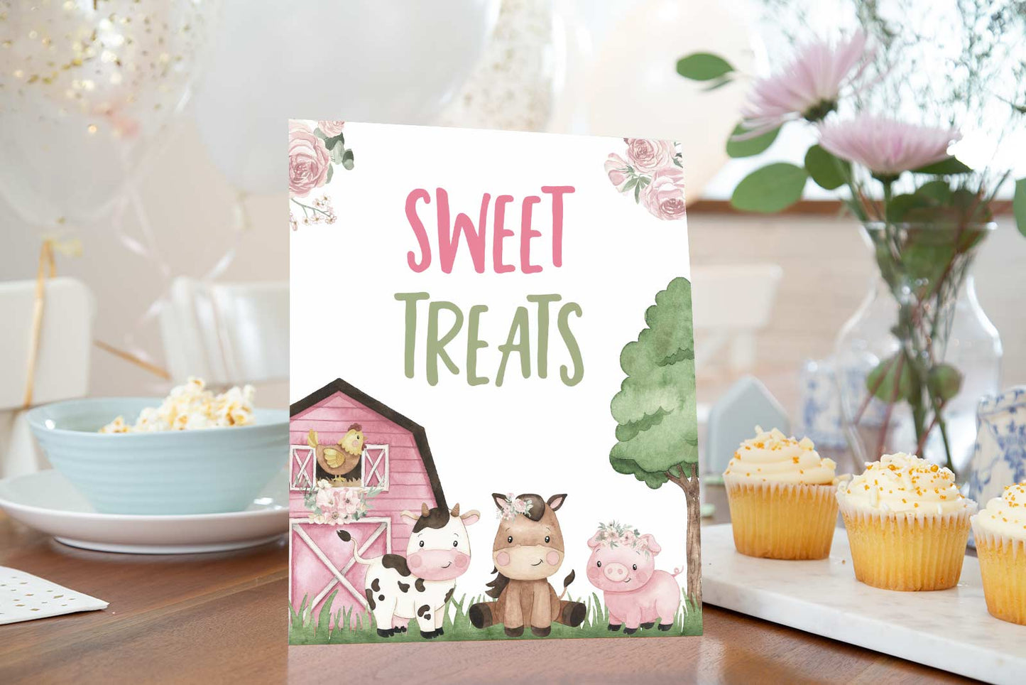 Sweet Treats Sign | Girl Farm Party Decorations - 11A