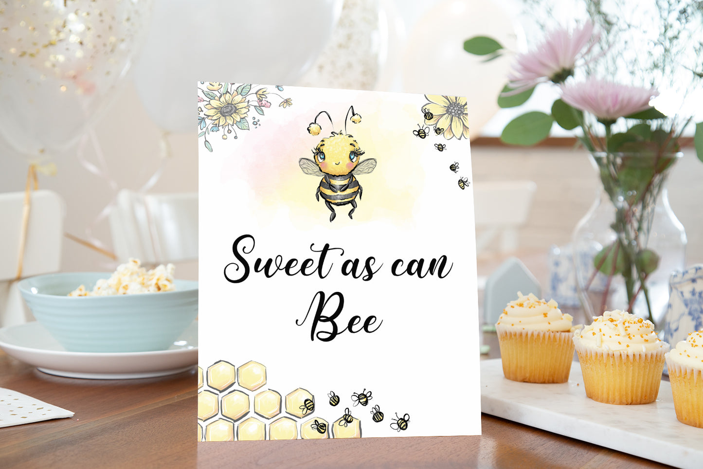 Sweet as can Bee Sign | Bee theme Party Table Decoration - 61A