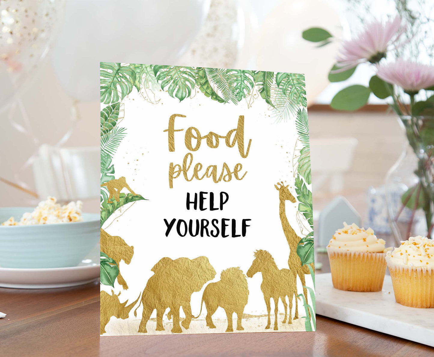 Safari please don't feed the animals Sign | Jungle Themed Party Table Decorations - 35K