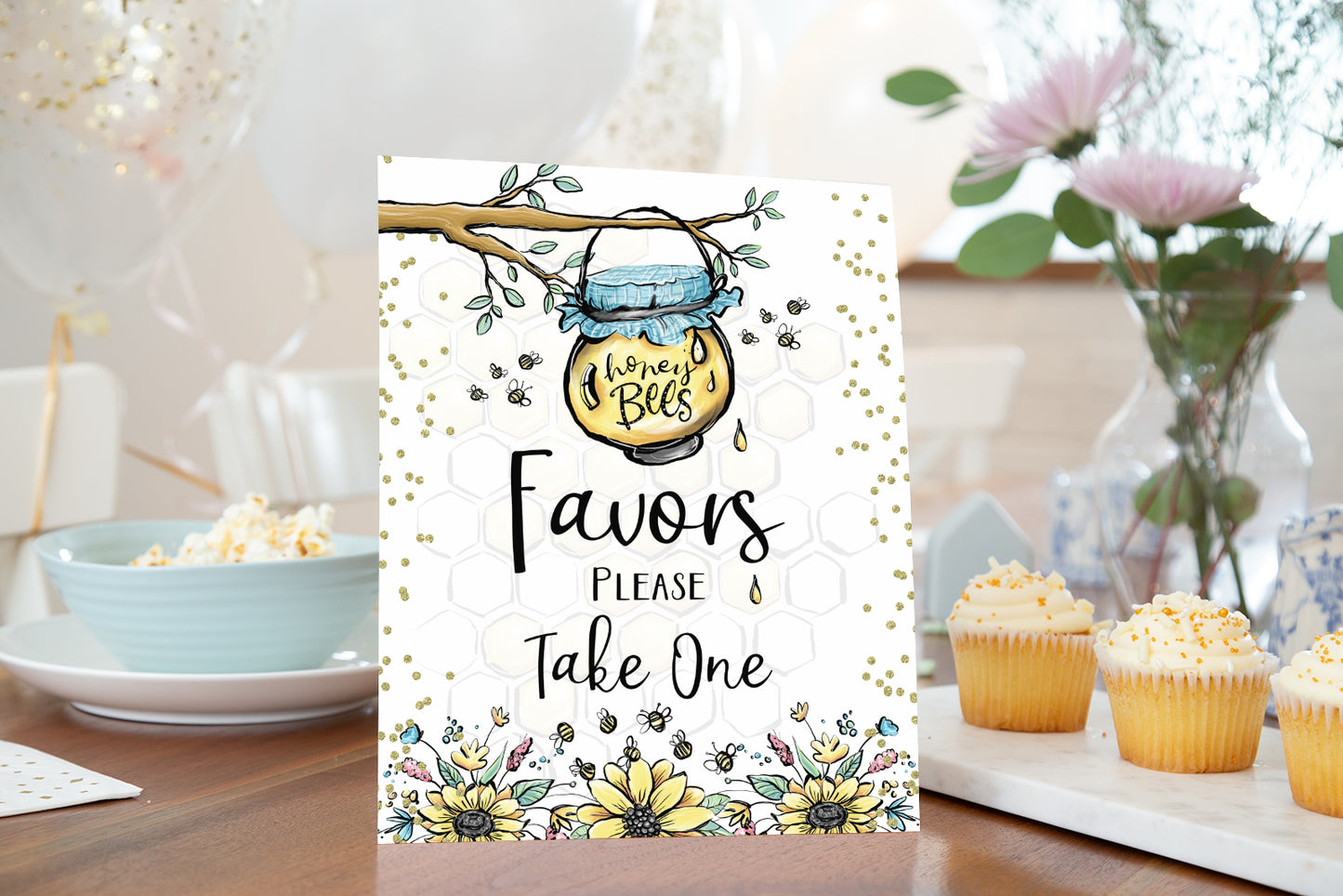 Bee Favors Please Take One Sign | Bee theme Party Table Decoration - 61A