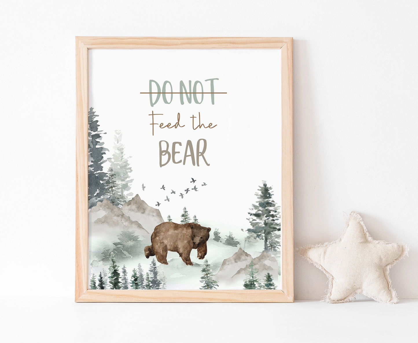 Do not feed the bear table Sign | Forest Animals Party Decorations - 47H