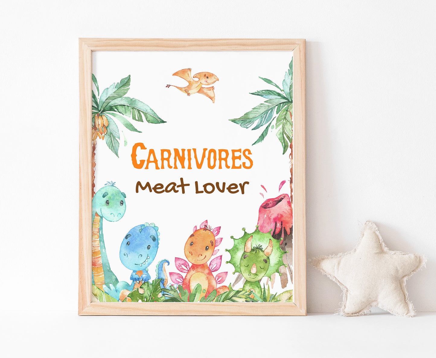 Dinosaurs Carnivores Sign | Dinosaur Themed Party Table Decorations - 08A