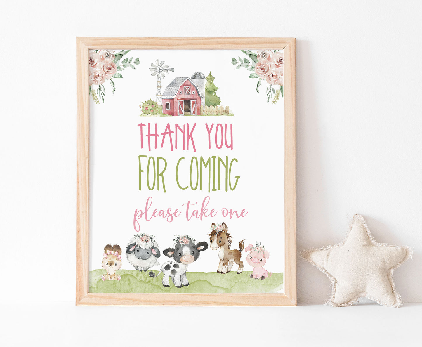 Thank You For Coming Sign Printable | Floral Farm Party Table Decoration - 11C1