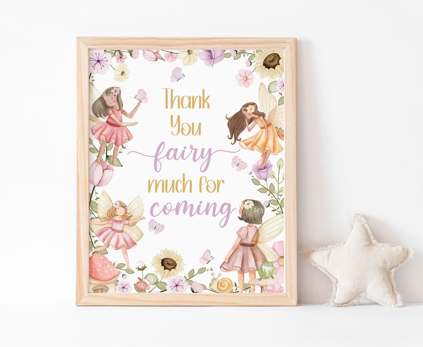 Fairy Thank You for coming Sign | Fairy Themed Party Table Decorations - 10A