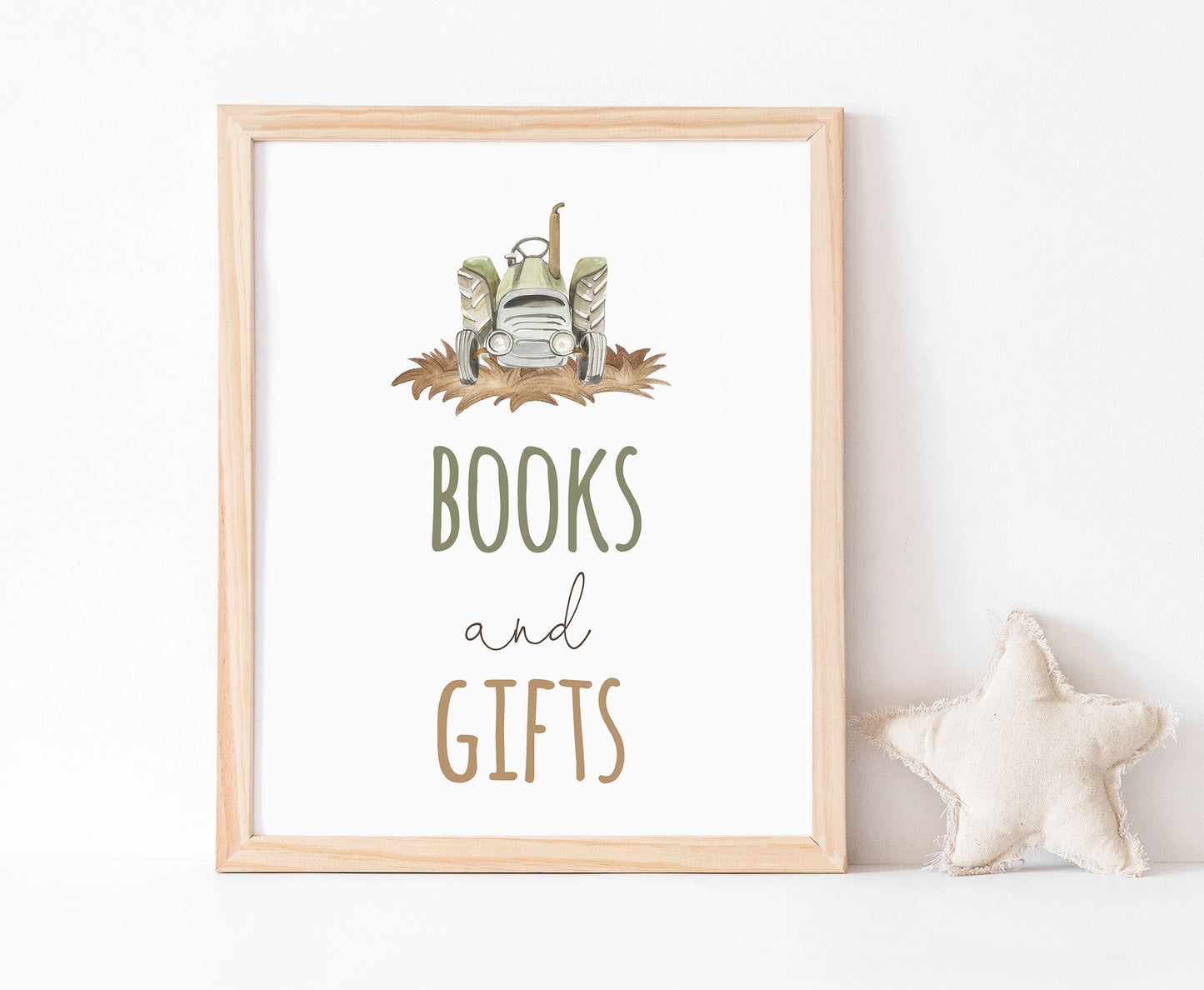 Books and gifts Sign Printable | Farm Party Table Decoration - 11E