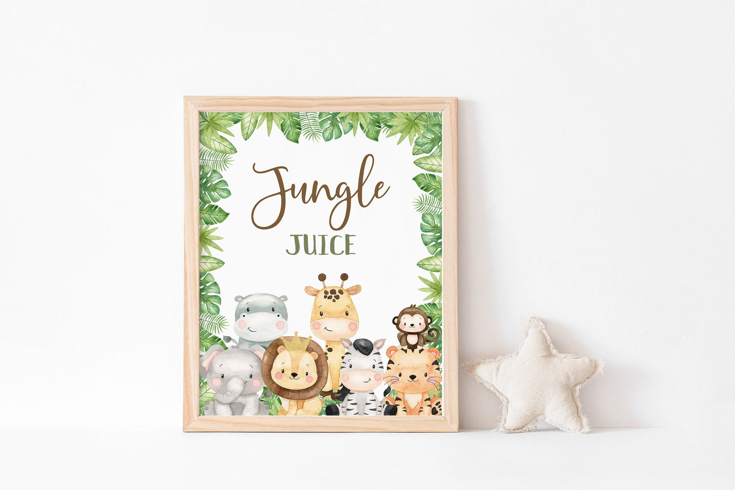 Jungle Juice Sign | Safari Animals Party Table Decorations - 35E