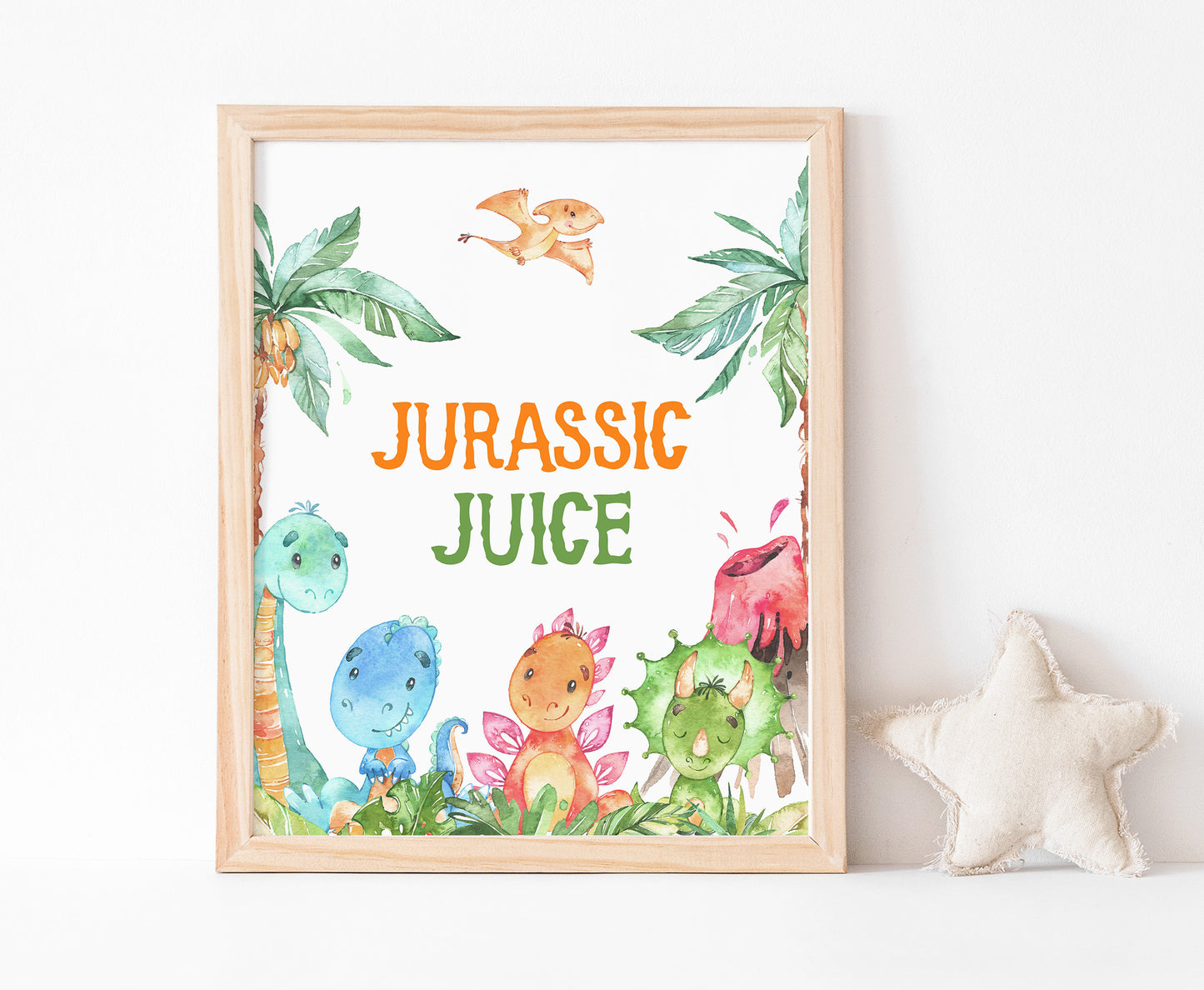 Dinosaur Jurassic Juice Sign | Dinosaur Themed Party Table Decorations - 08A