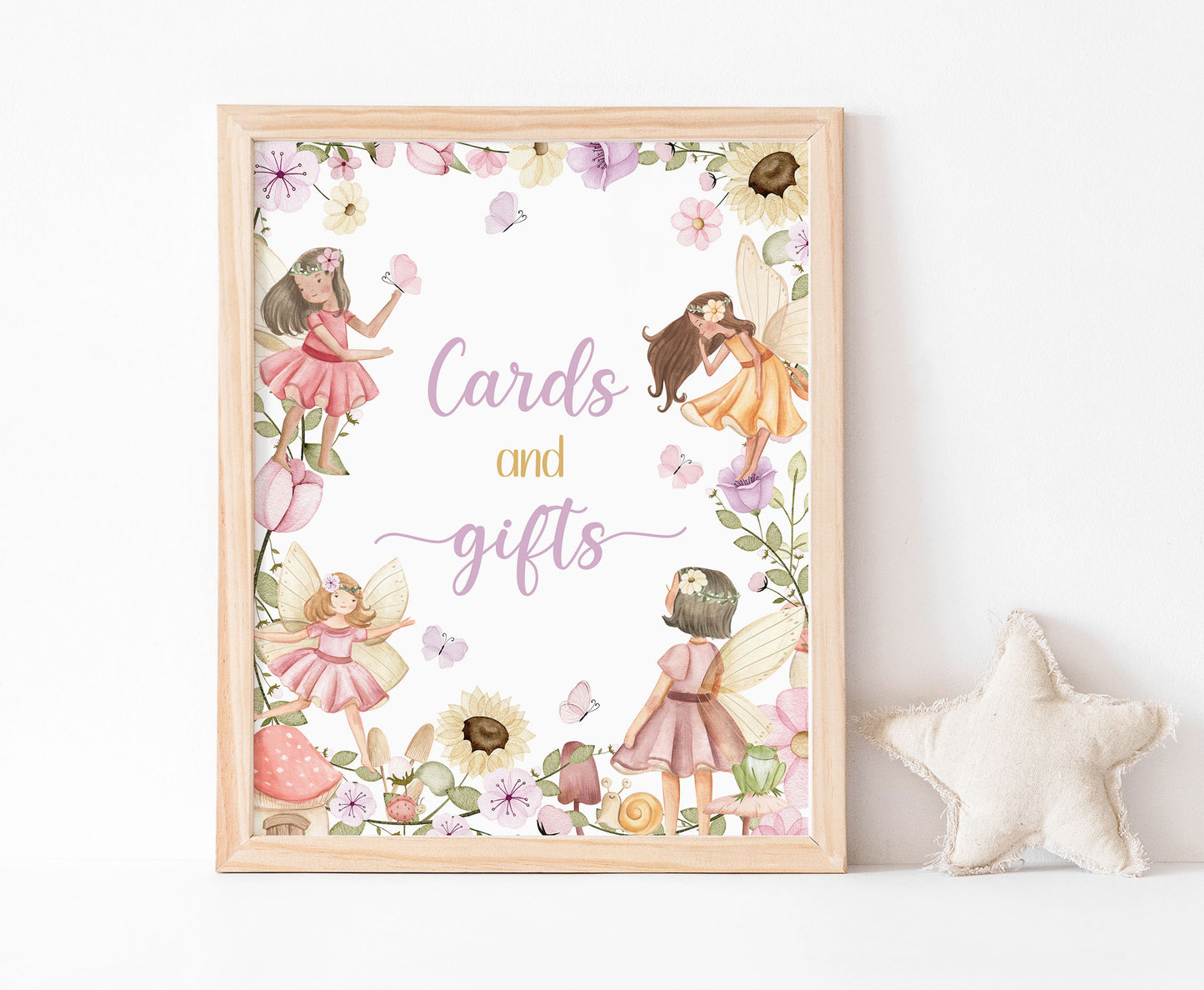 Fairy Cards and Gifts Sign | Fairy Themed Party Table Decorations - 10A