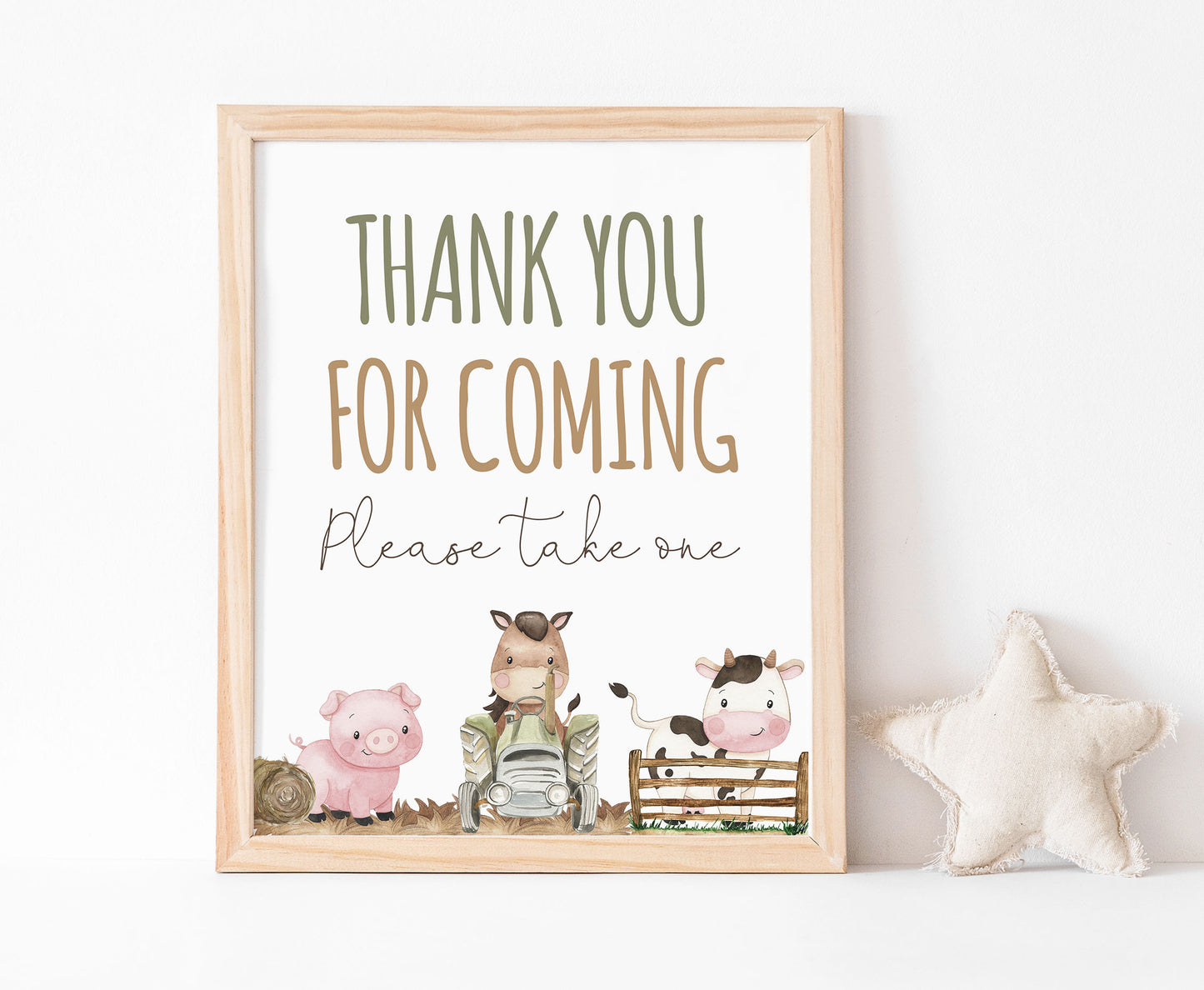 Thank you for coming Sign Printable | Farm Party Table Decoration - 11E