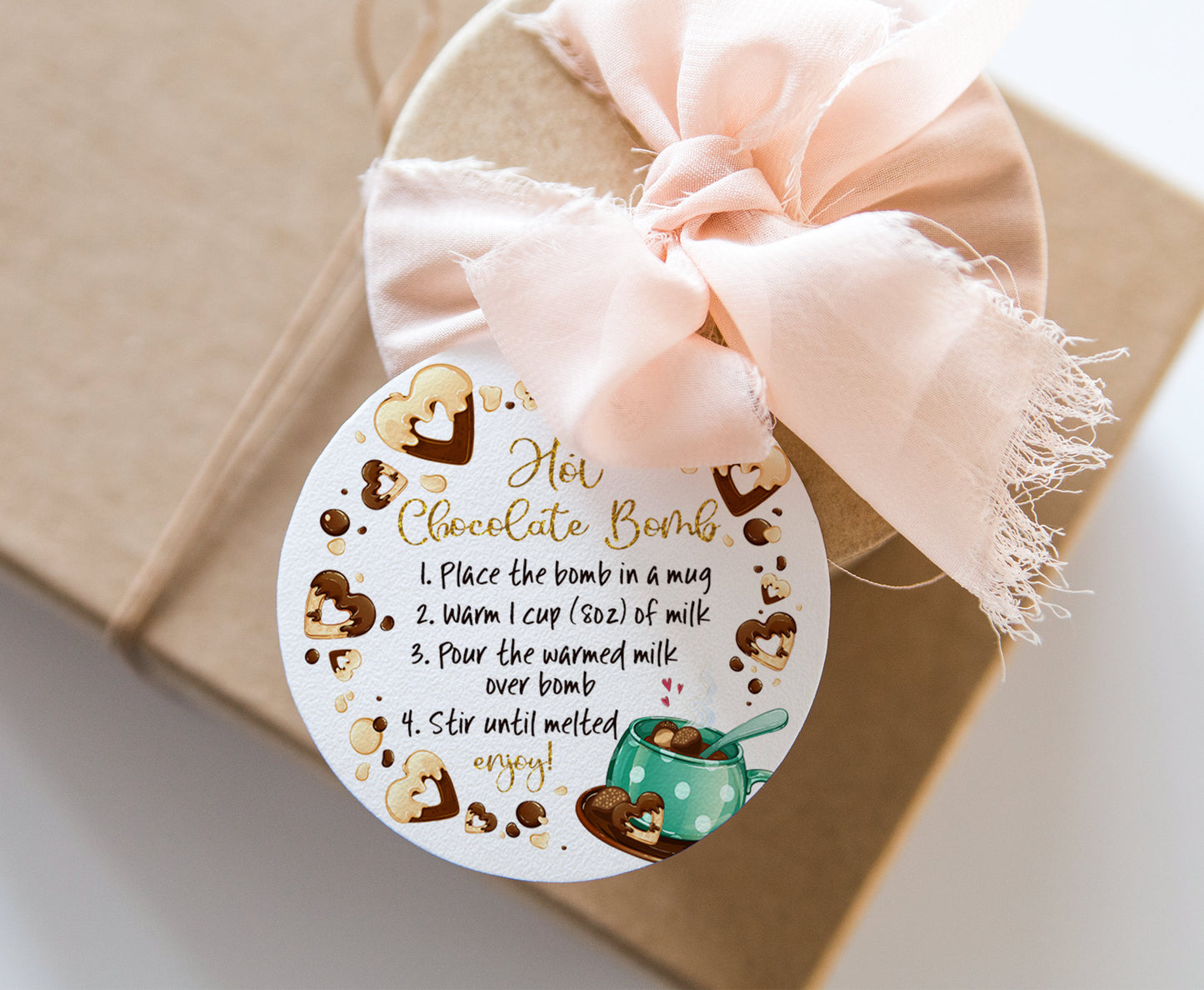 Hot Chocolate BombTags 2"x2" | Hot Cocoa Labels