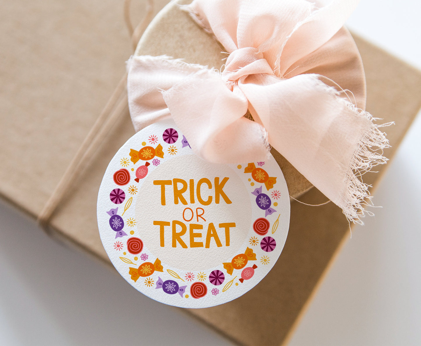 Trick or Treat Tags 2"x2" | Halloween Themed Party Decorations - 115