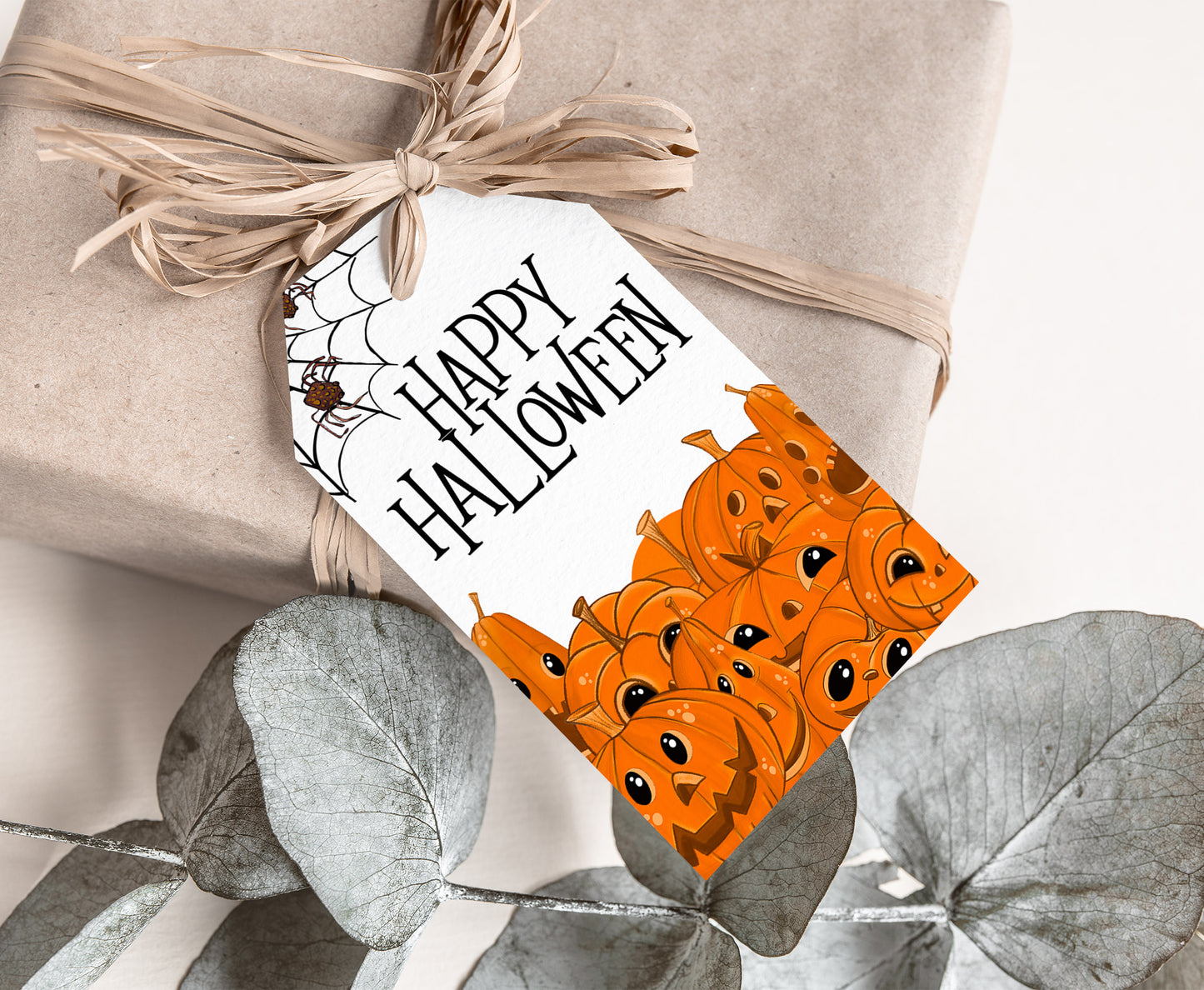 Happy Halloween Tags | Pumpkin Favor Tags - 115J