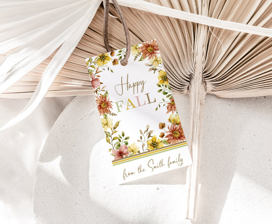 Editable Happy Fall Tags | Autumn party Decorations - 30