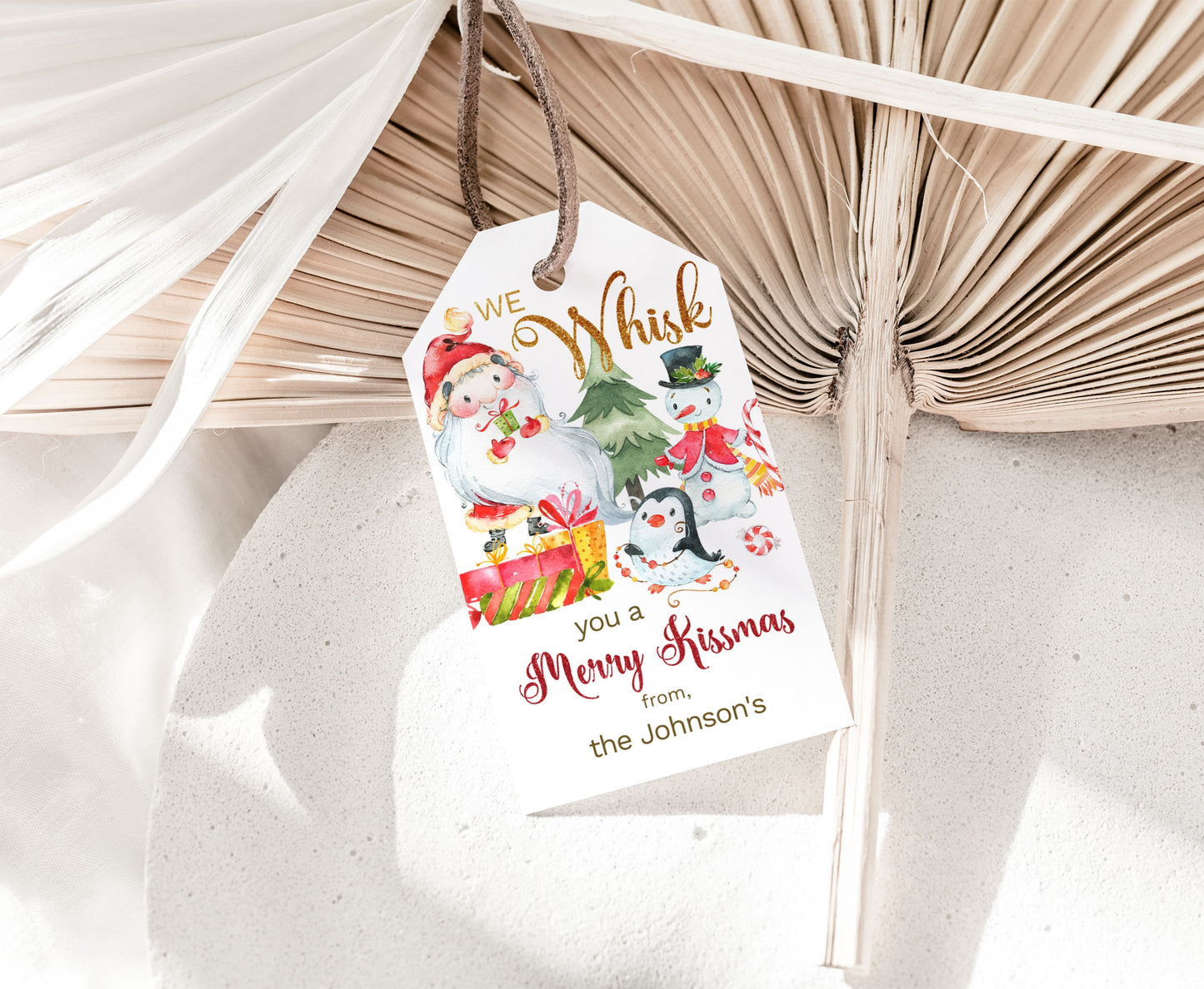 We wisk you a merry kissmas Tags | Editable Christmas Gift Tag - 112