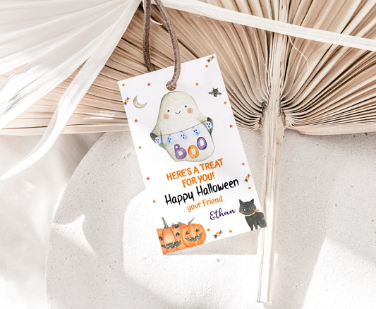 Editable Halloween Favor Tags | Boo Gift Tags - 115L