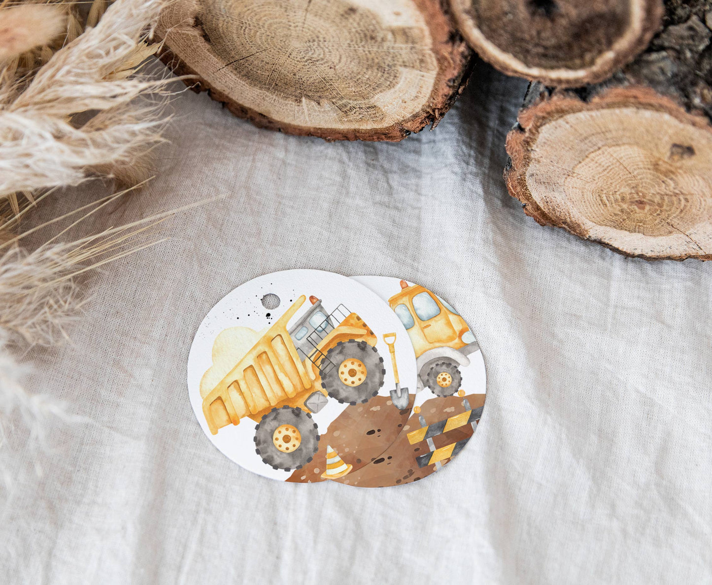 Construction Cupcake Toppers | Construction Themed Party Cupcake Picks - 07A