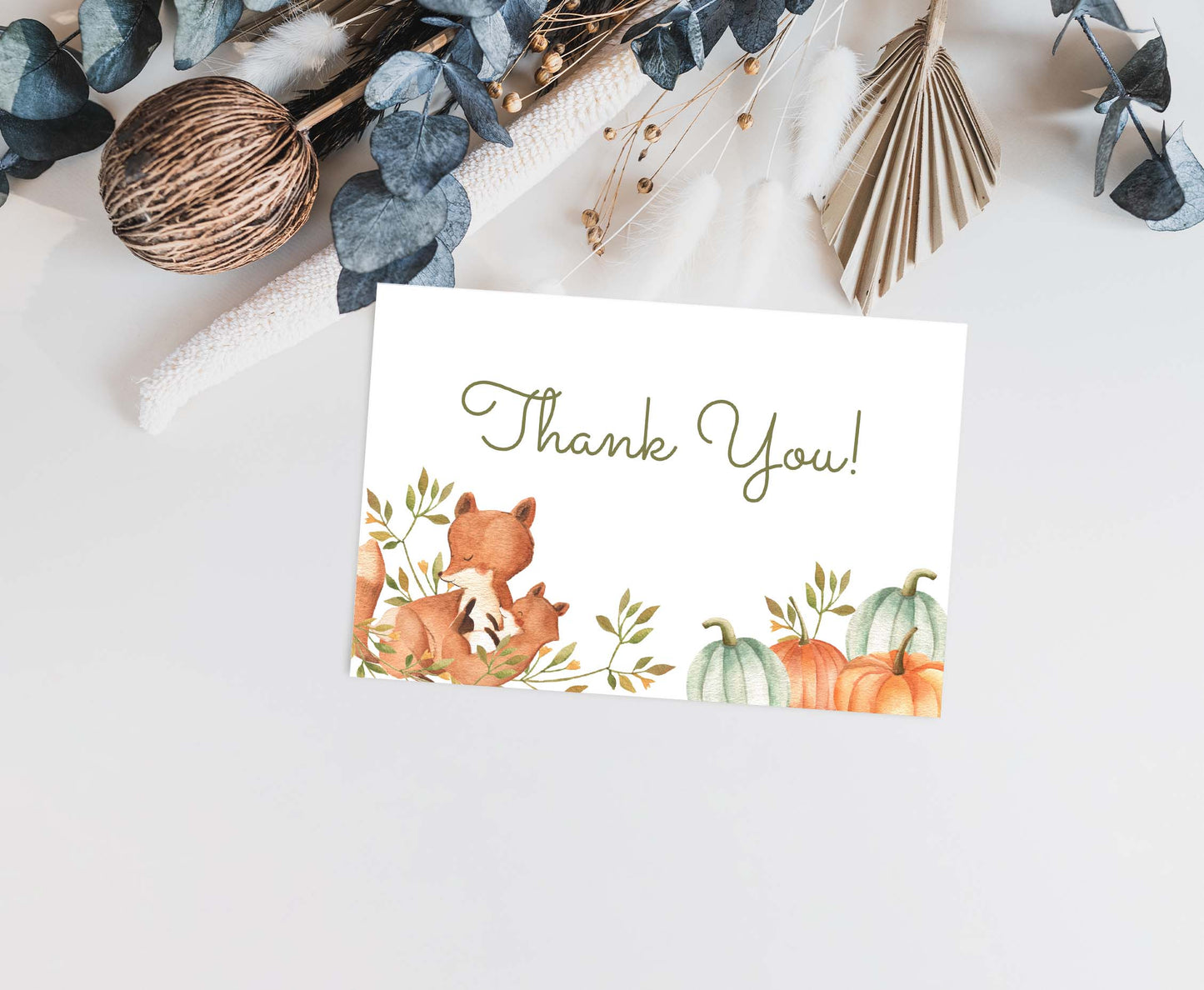 Fox Thank You Card |  Pumpkin Thank you Card- 30O