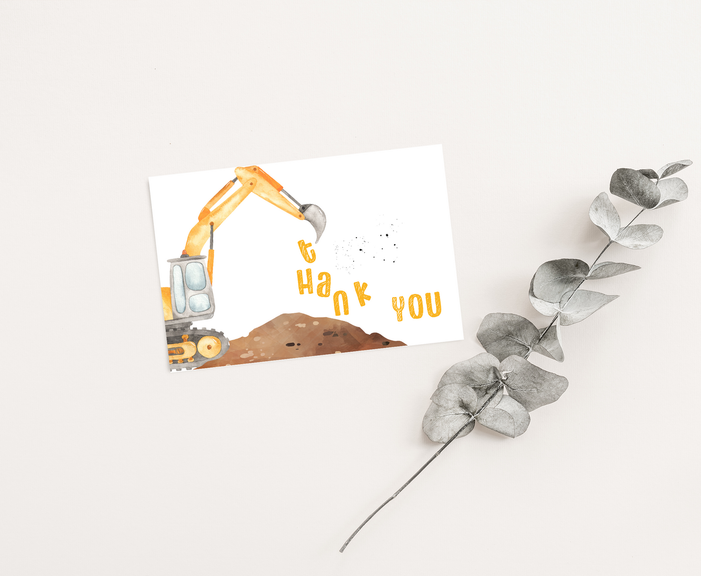 Construction Thank You Card | Under Construction Party Printables - 07A
