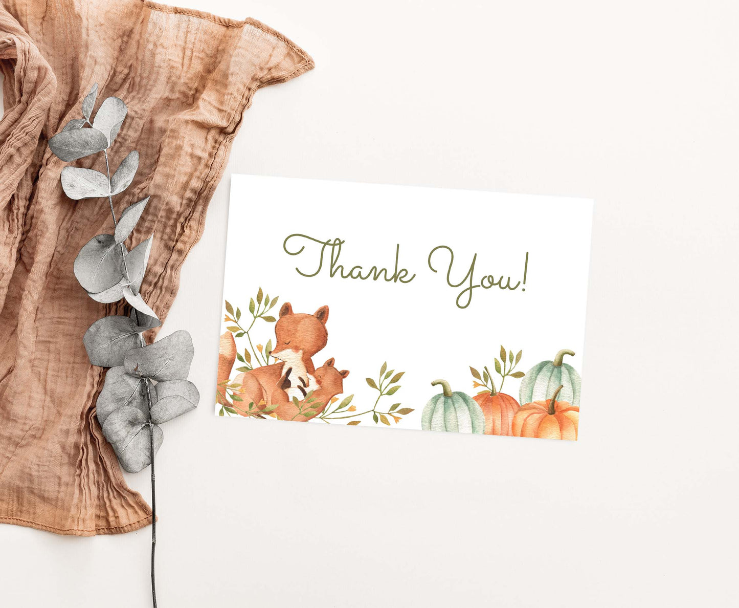 Fox Thank You Card |  Pumpkin Thank you Card- 30O