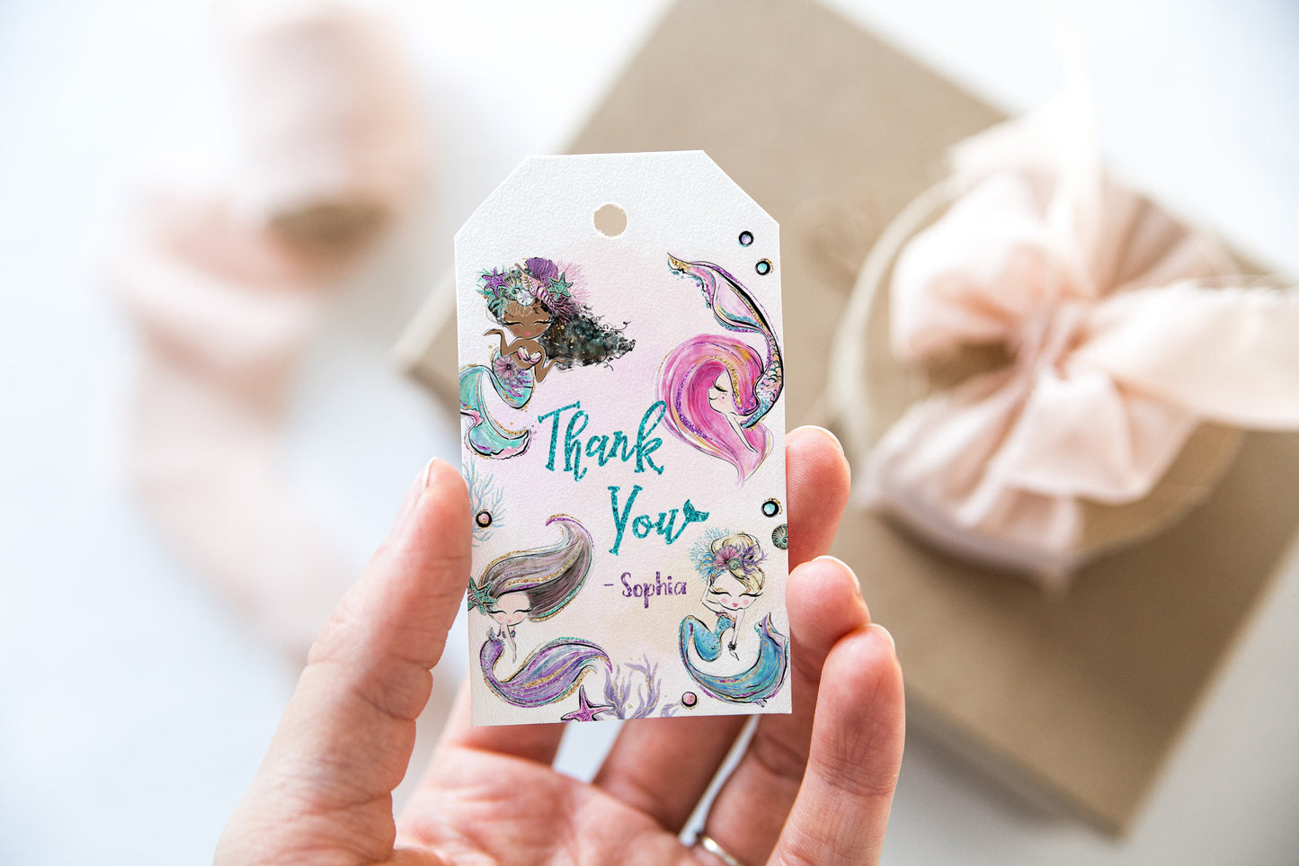 Mermaids Thank You Tags | Under the Sea Themed Party Favor Tags - 20B1