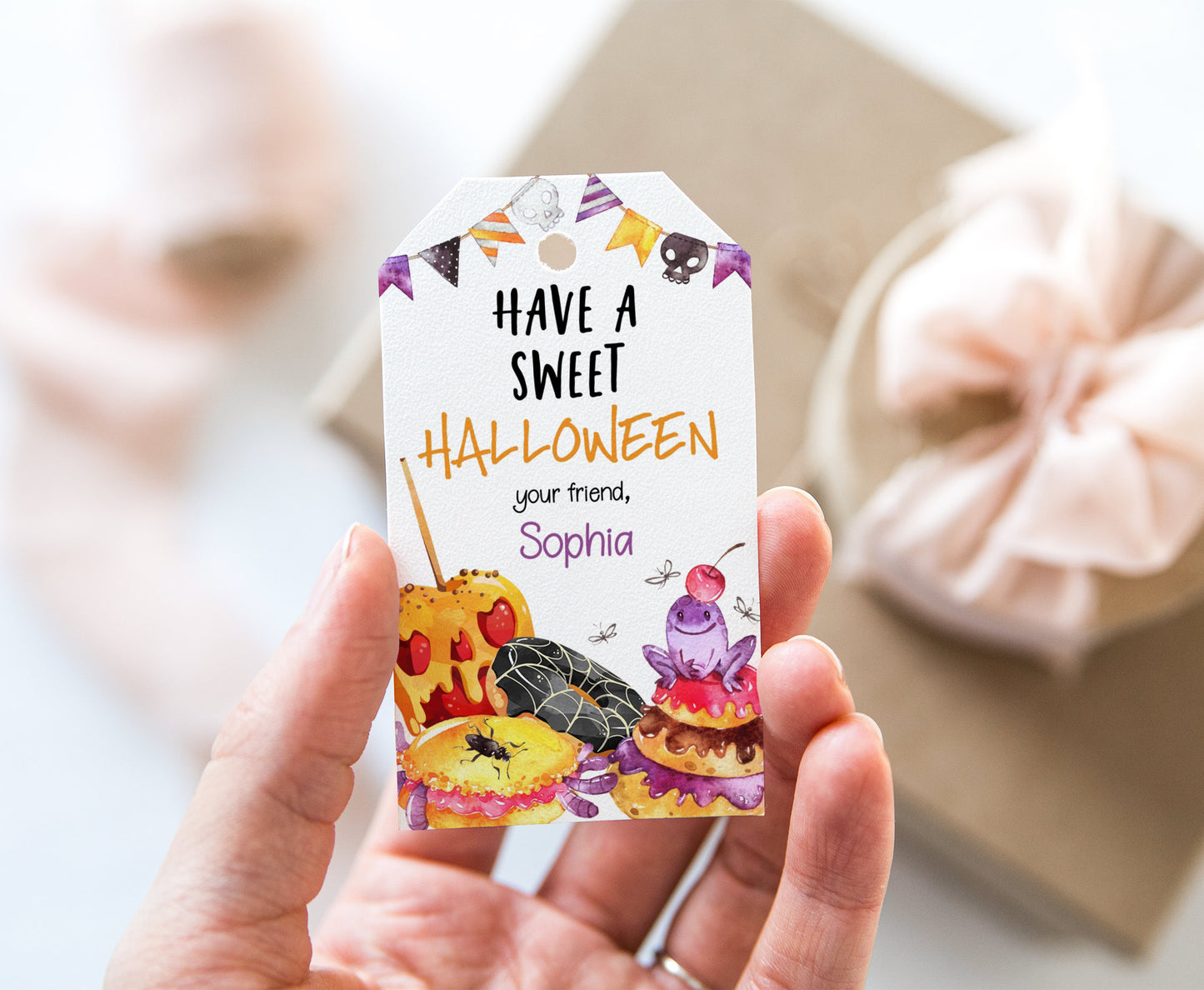 Editable Have a Sweet Halloween Tags | Halloween Gift Tags - 115