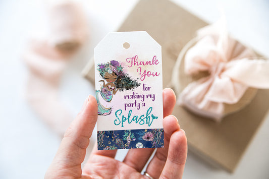 Mermaid Thank You Tags | Under the Sea Birthday Party Decorations - 20B1