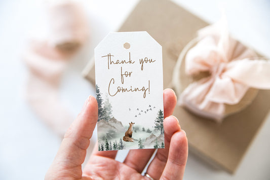 Fox Thank You Tags | Woodland Party Favor Tags - 47H