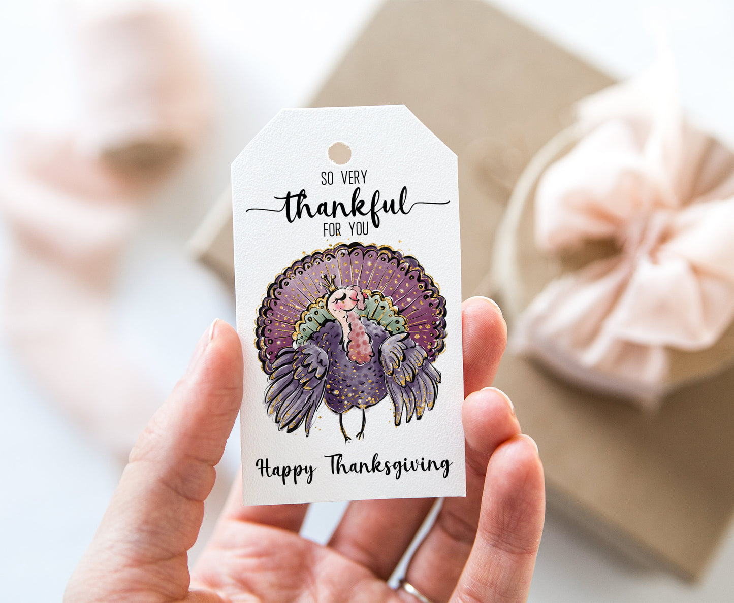 Turkey Thank You Tags |  Thanksgiving Favor Tags - 118