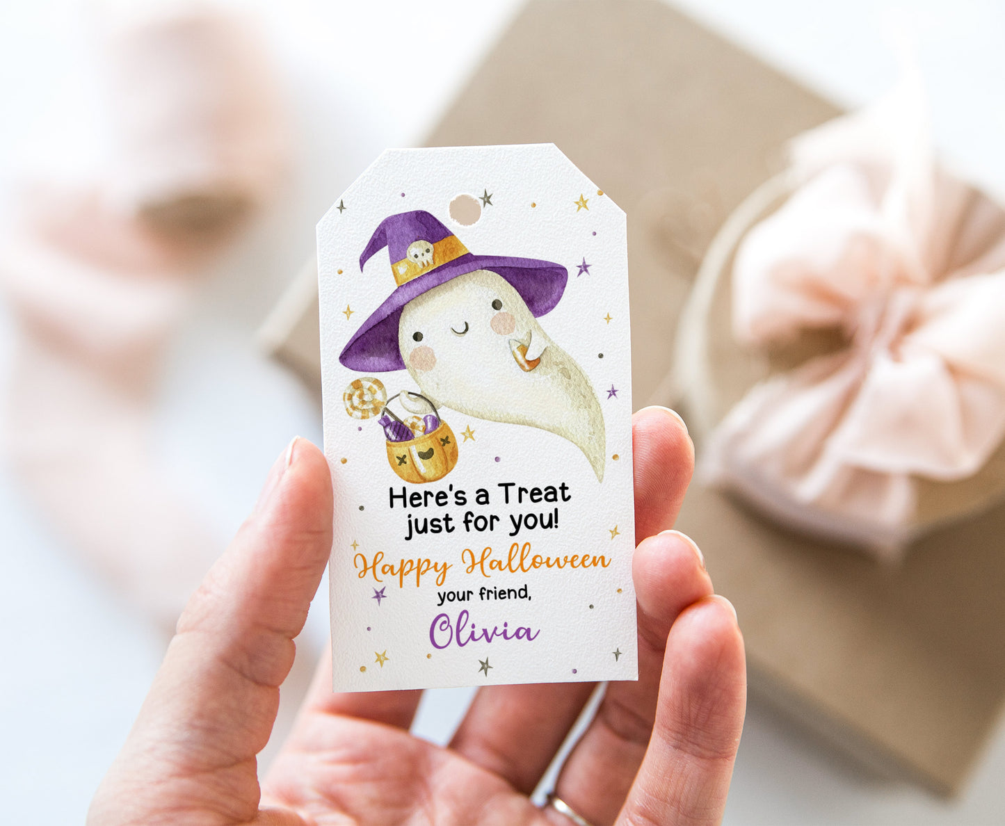 Editable Here is a Treat for You Tag | Halloween Party Decorations - 115