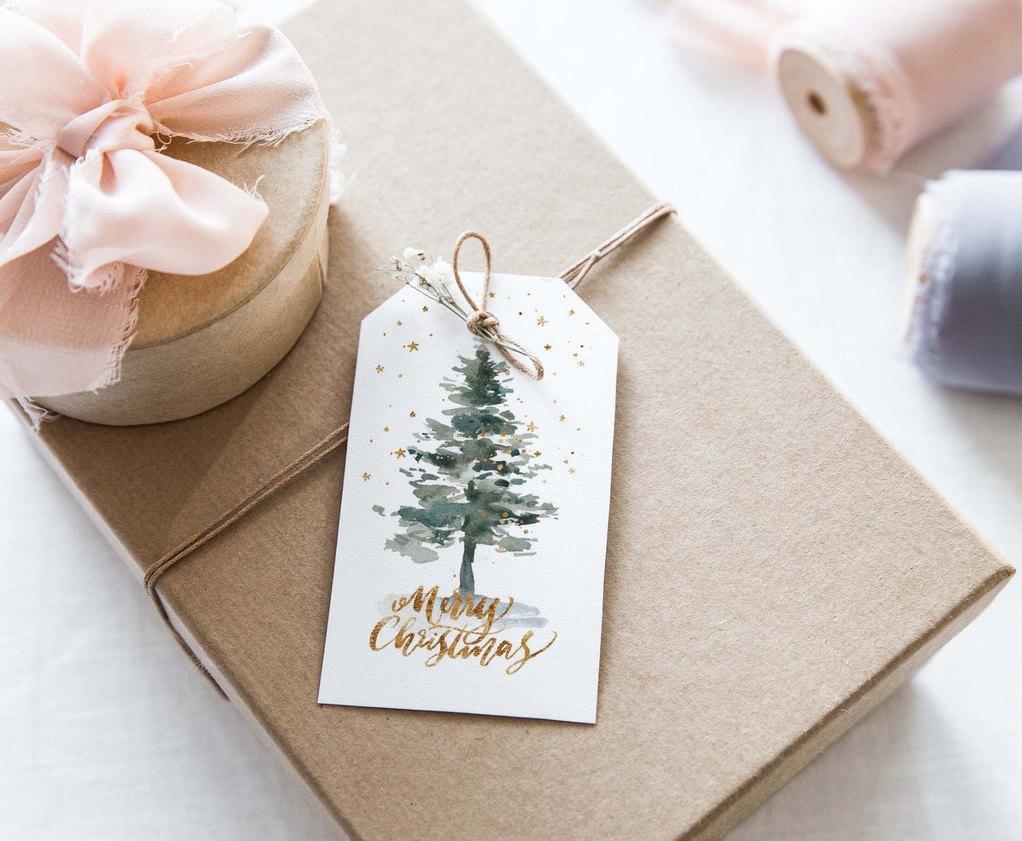 Gold Pine Tree Christmas Tag | Christmas Gift Tags - 112