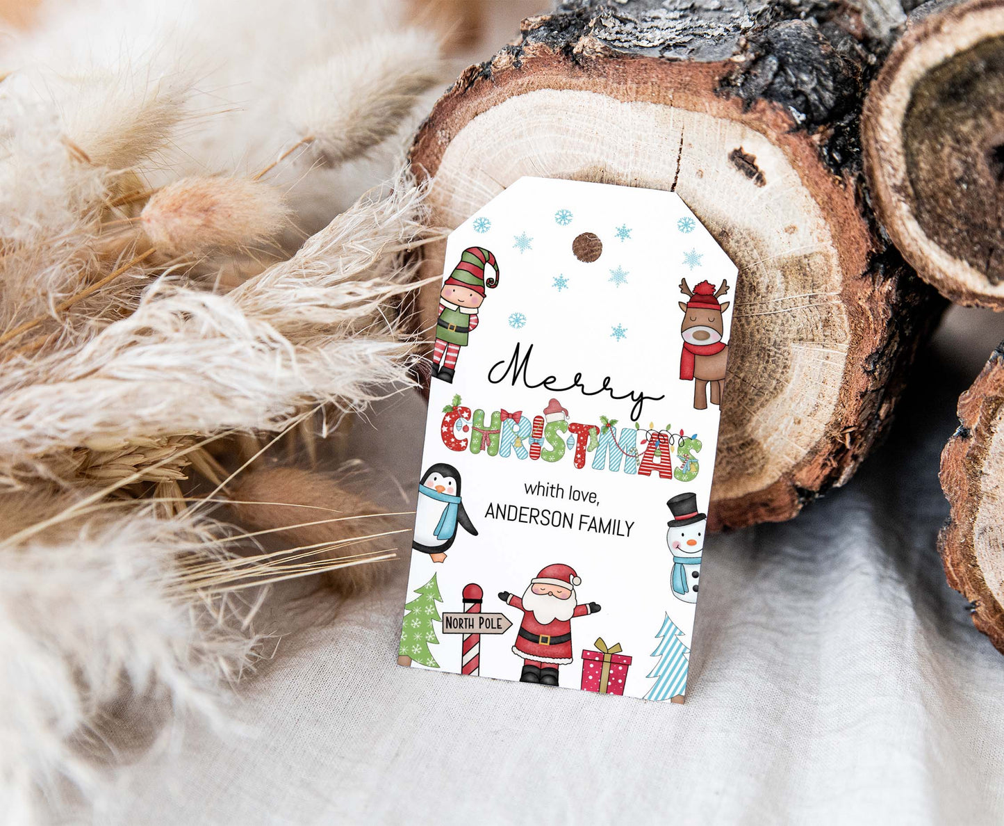 Editable Christmas gift Tags | Merry Christmas favor Tag - 112