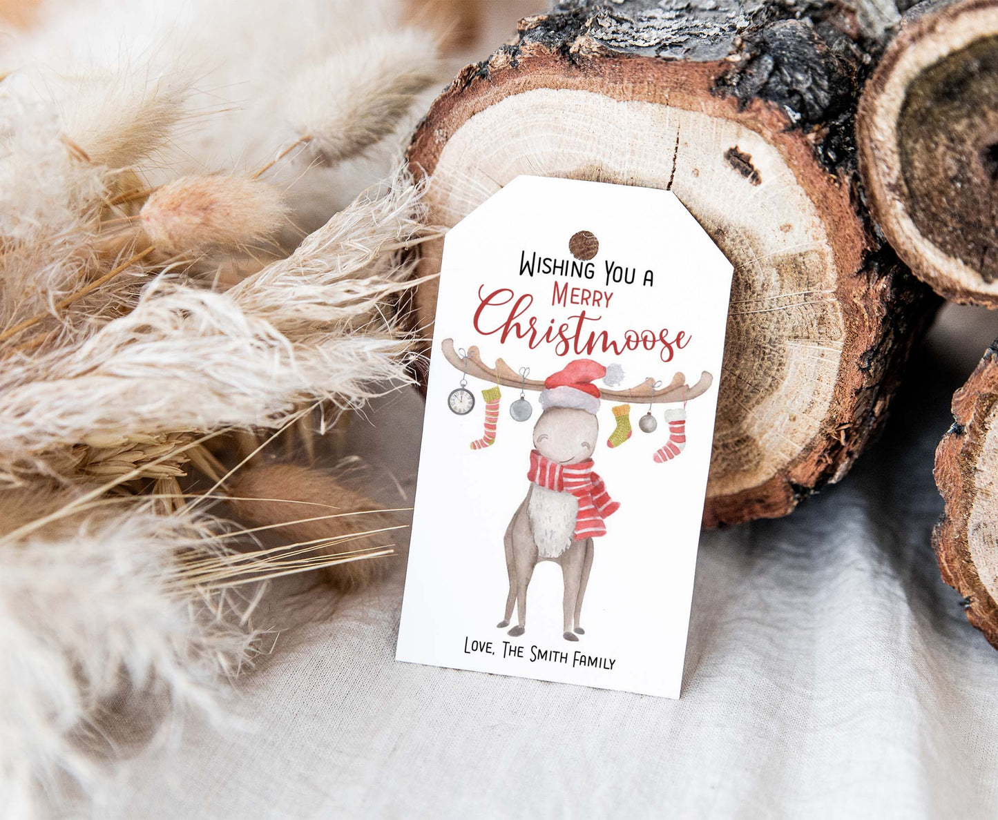 Editable Merry Christmas Tags | Merry Christmoose Gift Tag - 112